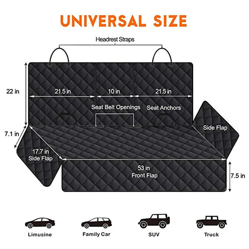 Waterproof Dog Car Seat Cover – Back Seat Protector