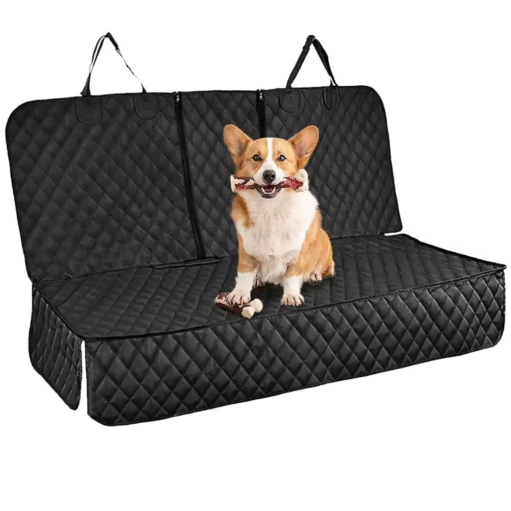 Dog Car Seat Cover 100% Waterproof Dog Seat Cover with Side Flaps Pet Seat Cover for Back Seat Black Carrier Hammock Convertible